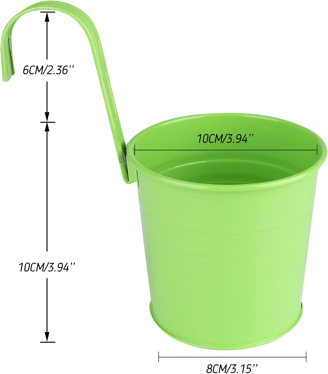 KINGLAKE 10 stuks opknoping bloempotten, ijzeren planten potten emmer plantenbak met drainage gat perfect voor tuin thuis Décor 10 stuks