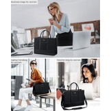 LOVEVOOK Laptoptas Dames, Waterdichte Werktas Handtas Grote Schooltas Shopper Zakelijke Tas Aktetas Lerarentas, Leren Tote Bag Notebooktas voor Kantoor Universiteit