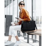 LOVEVOOK Laptoptas Dames, Waterdichte Werktas Handtas Grote Schooltas Shopper Zakelijke Tas Aktetas Lerarentas, Leren Tote Bag Notebooktas voor Kantoor Universiteit