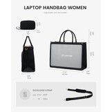 LOVEVOOK Laptoptas Dames, Waterdichte Werktas Handtas Grote Schooltas Shopper Zakelijke Tas Aktetas Lerarentas, Leren Tote Bag Notebooktas voor Kantoor Universiteit