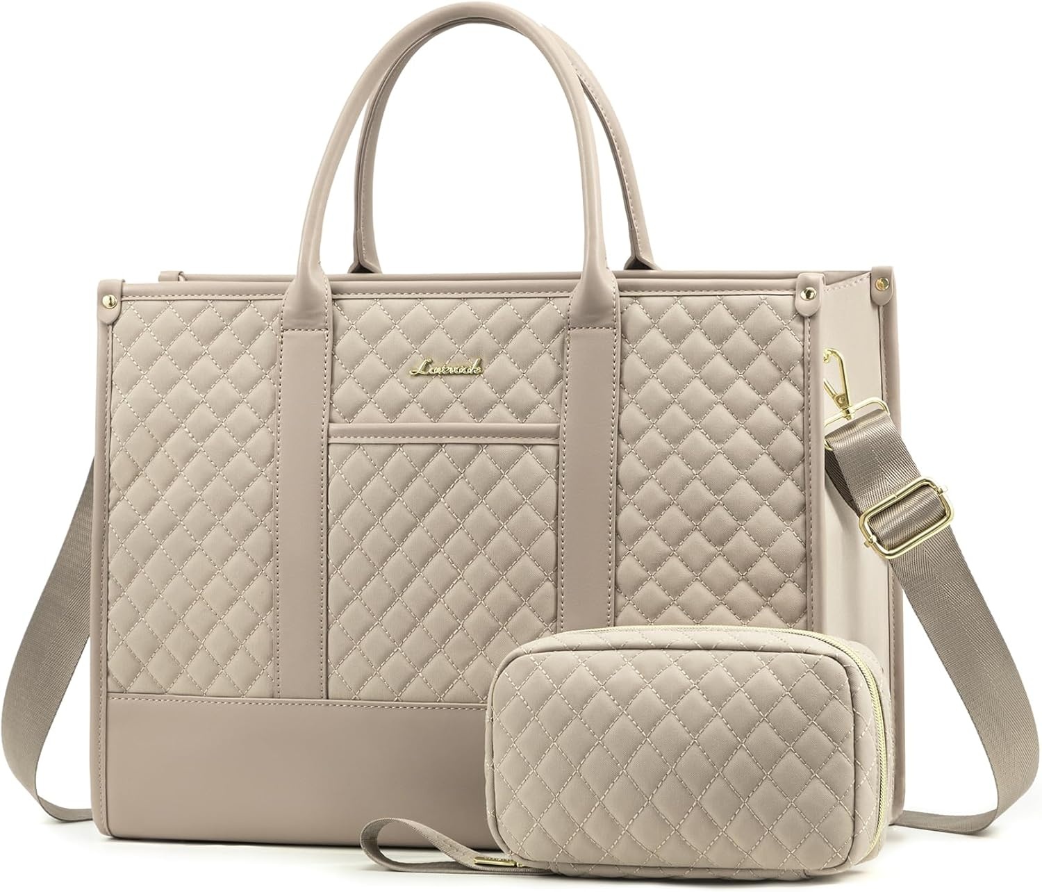 LOVEVOOK Laptoptas Dames, Waterdichte Werktas Handtas Grote Schooltas Shopper Zakelijke Tas Aktetas Lerarentas, Leren Tote Bag Notebooktas voor Kantoor Universiteit