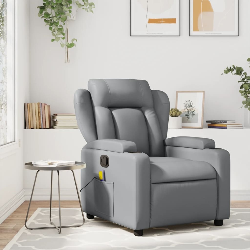 vidaXL Fauteuil Kunstleer Grijs - 59% Korting!