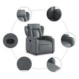 vidaXL Fauteuil Kunstleer Grijs - 59% Korting!