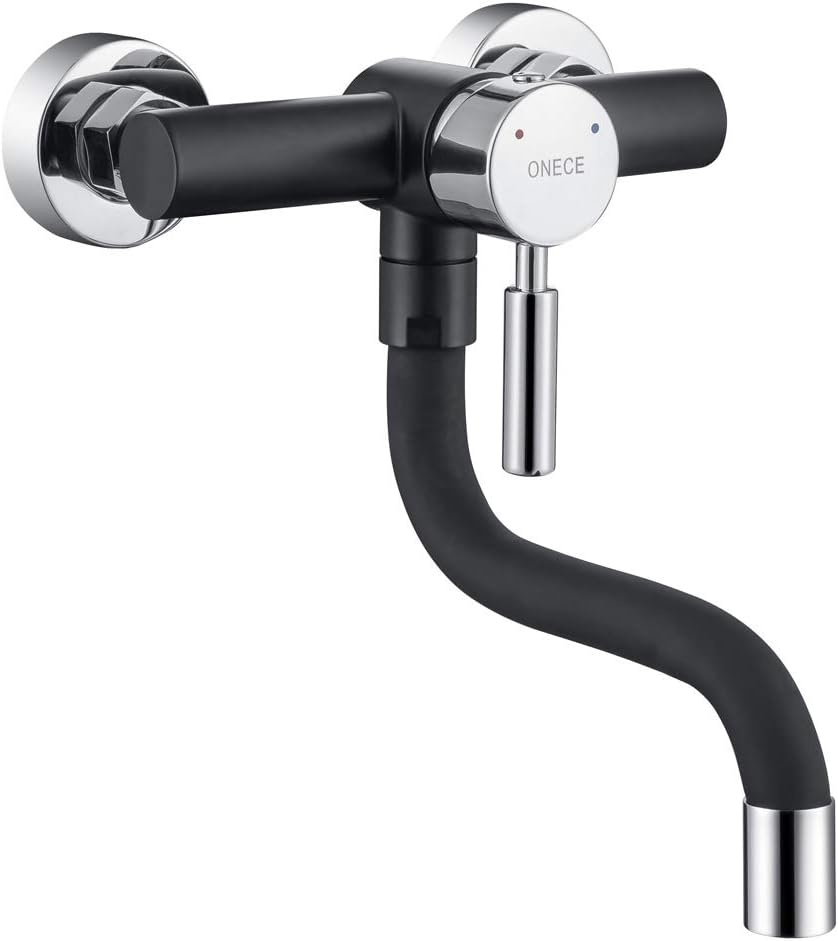 ONECE Wandkraan Keuken Zwart - 360° Draaibaar - 32% Korting