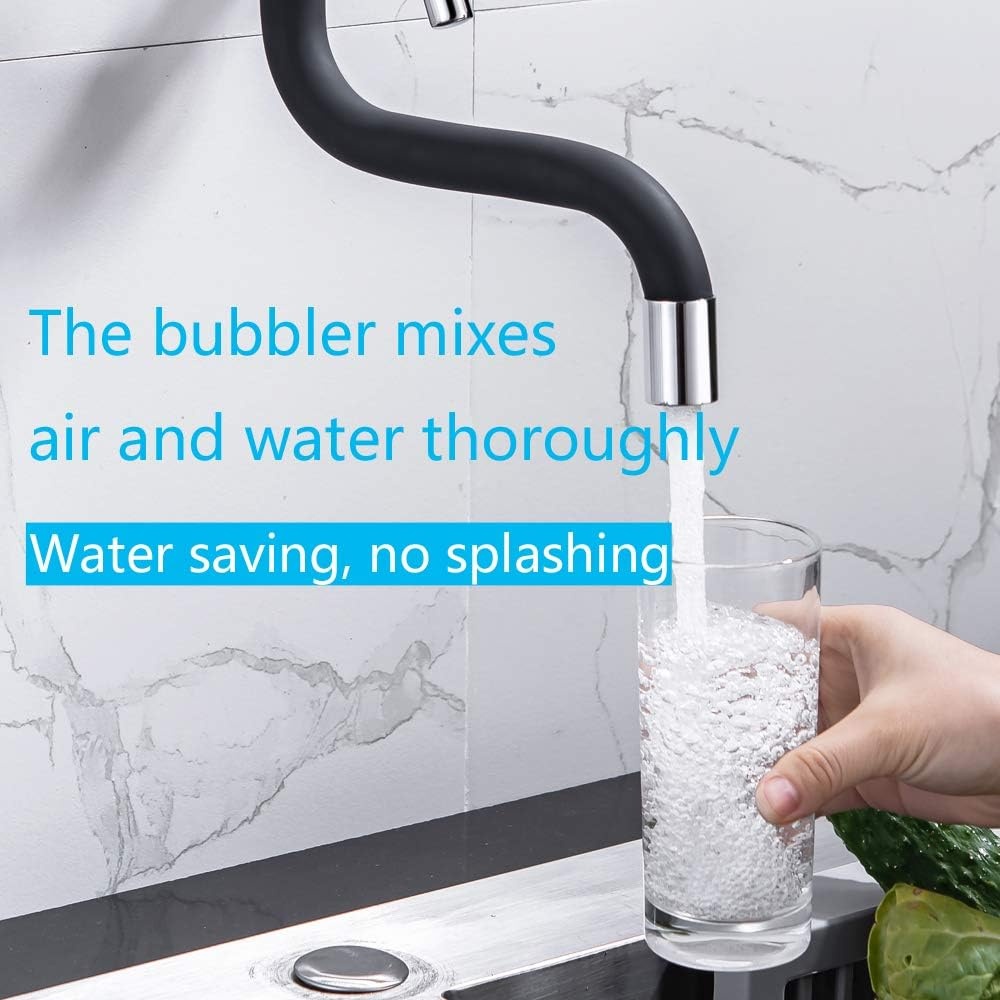 ONECE Wandkraan Keuken Zwart - 360° Draaibaar - 32% Korting