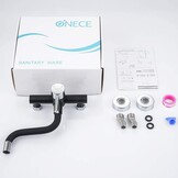 ONECE Wandkraan Keuken Zwart - 360° Draaibaar - 32% Korting