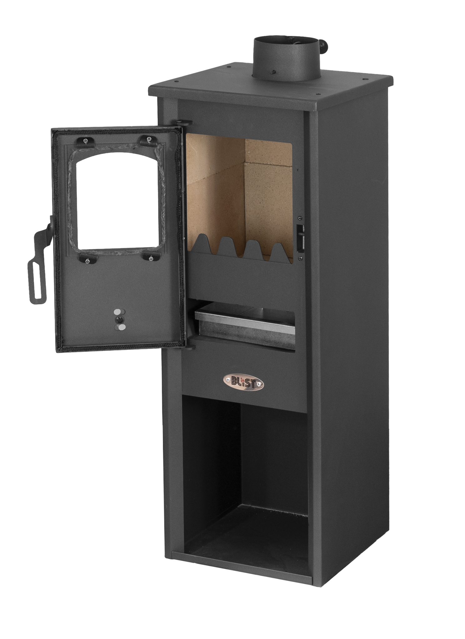 Retourende Houtkachel 8kW Antraciet - 60% Korting