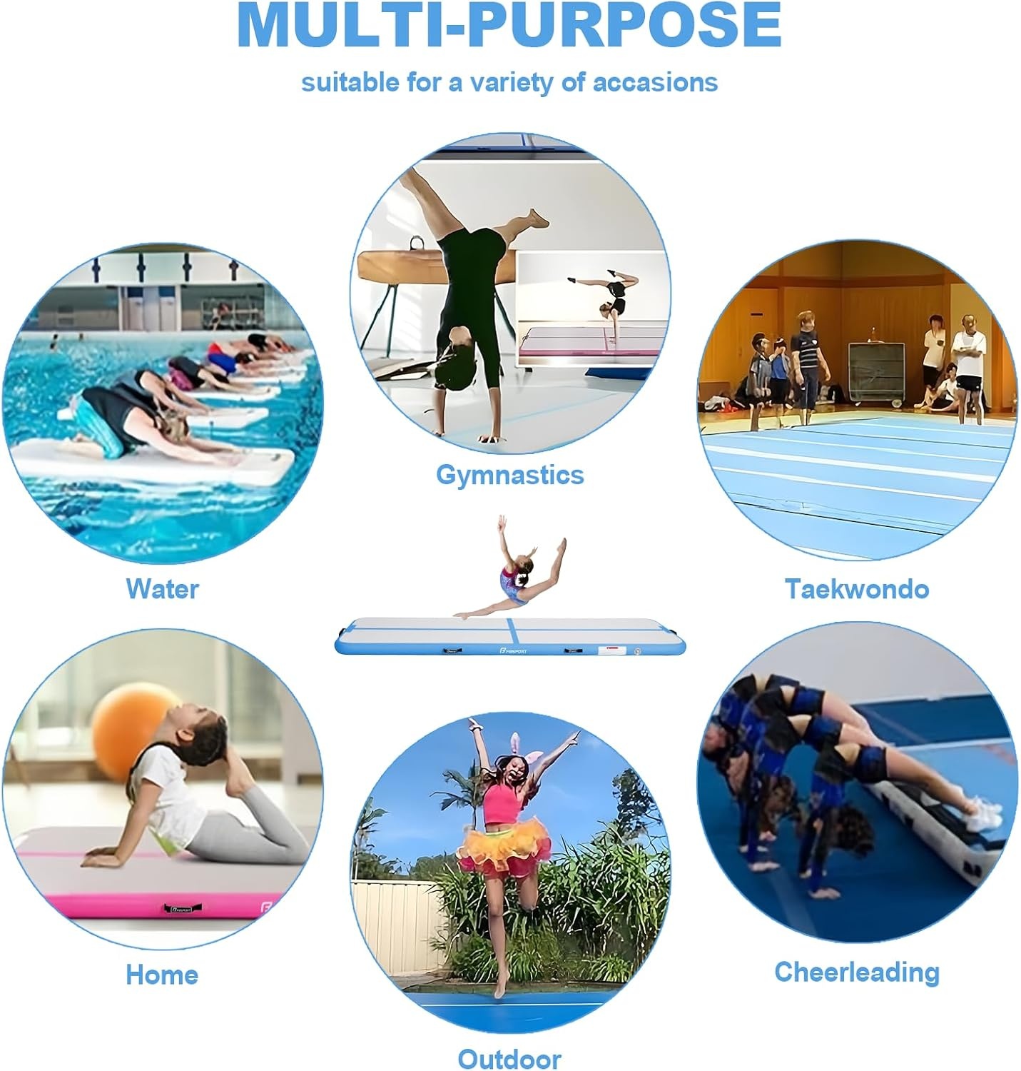 Airtrack Mat 20cm Dik - 5m - Gymnastiek & Yoga - 29% Korting