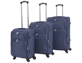 vidaXL Trolleyset Marineblauw (3-delig) - 34% Korting