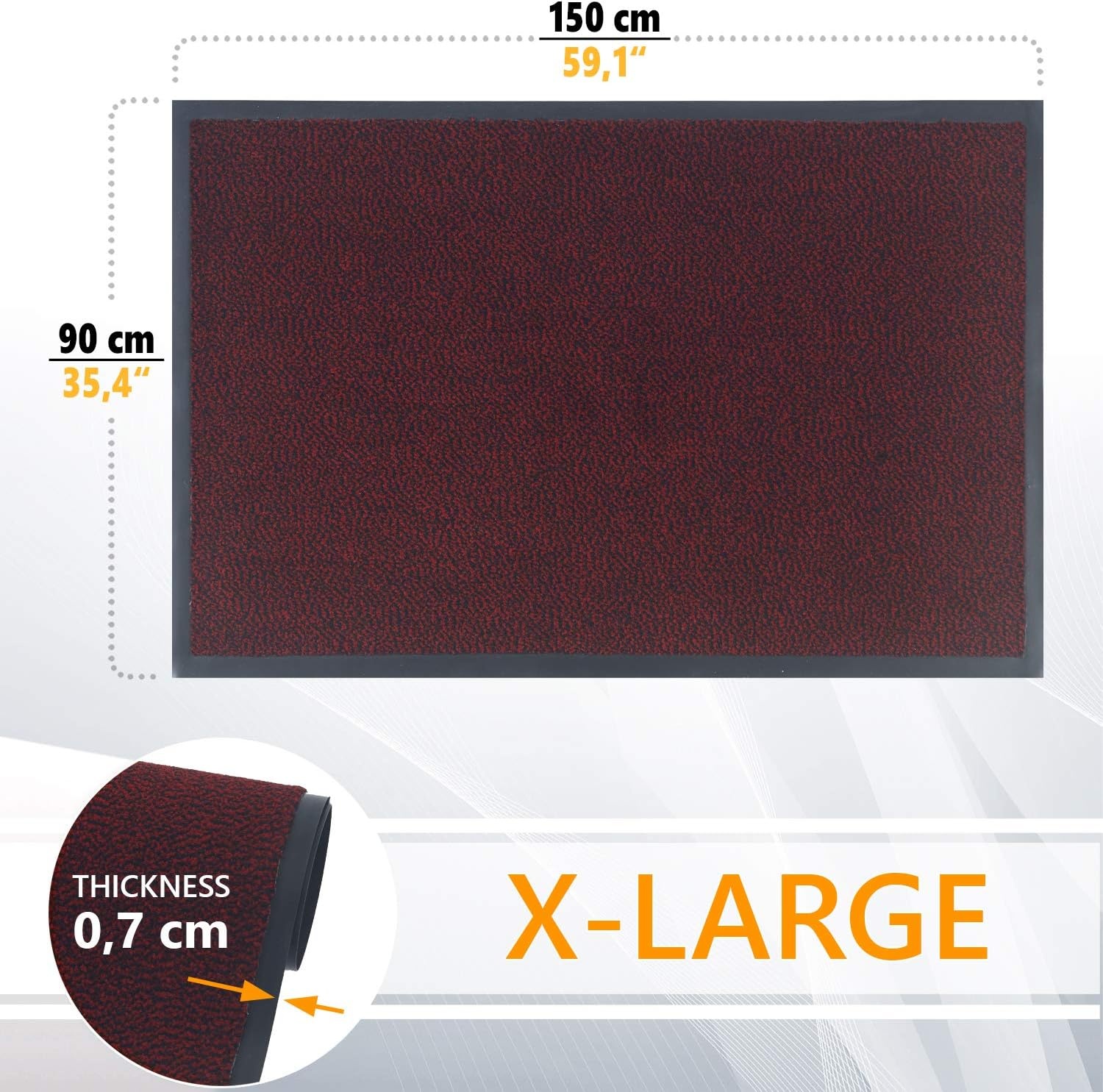 GadHome Wijnrode Deurmat 90x150cm - 26% Korting!