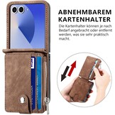 ZCDAYE Hoesje voor Samsung Z Flip 4 met Kaartvak - Bruin (22% Korting)