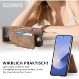 ZCDAYE Hoesje voor Samsung Z Flip 4 met Kaartvak - Bruin (22% Korting)