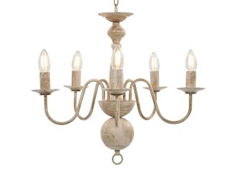 vidaXL Kroonluchter Antiekwit 5xE14 - 58% Korting