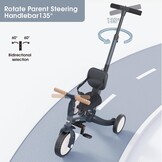 Newyoo Driewieler 5-in-1 met Duwstang - Donkergrijs (-29%)