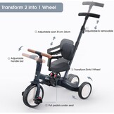 Newyoo Driewieler 5-in-1 met Duwstang - Donkergrijs (-29%)