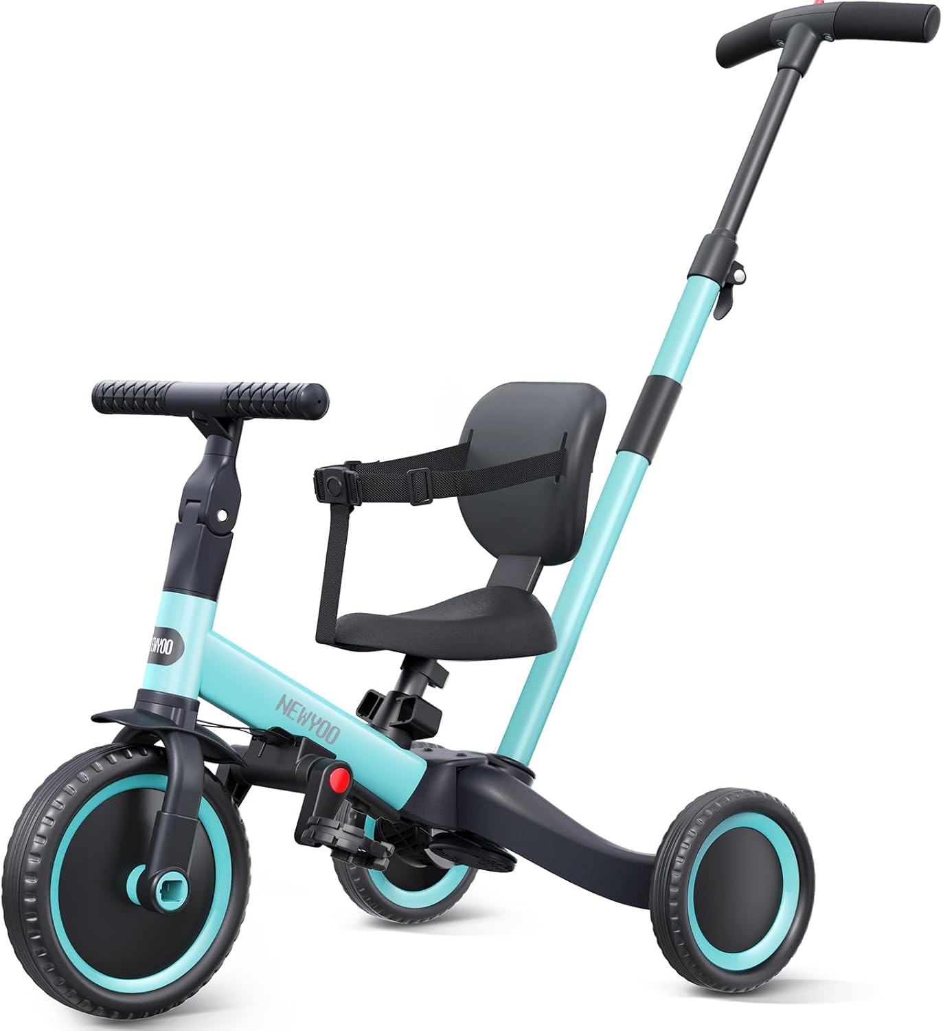 Newyoo Driewieler 5-in-1 met Duwstang - Donkergrijs (-29%)