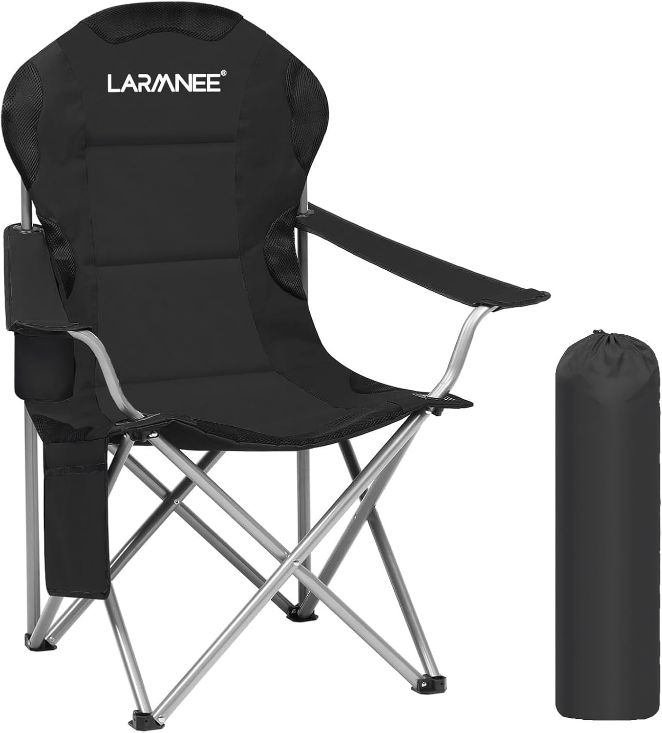 Campingstoel met Bekerhouder & Zijvak - 27% Korting!