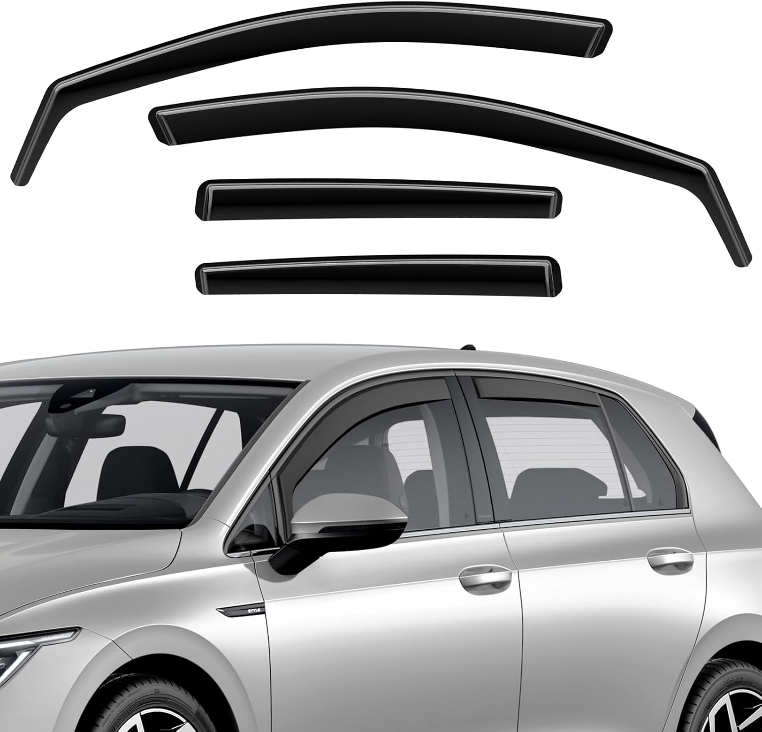 Windschermen VW Golf MK7/MK8 (2014-2024) - Zwart (4 stuks)