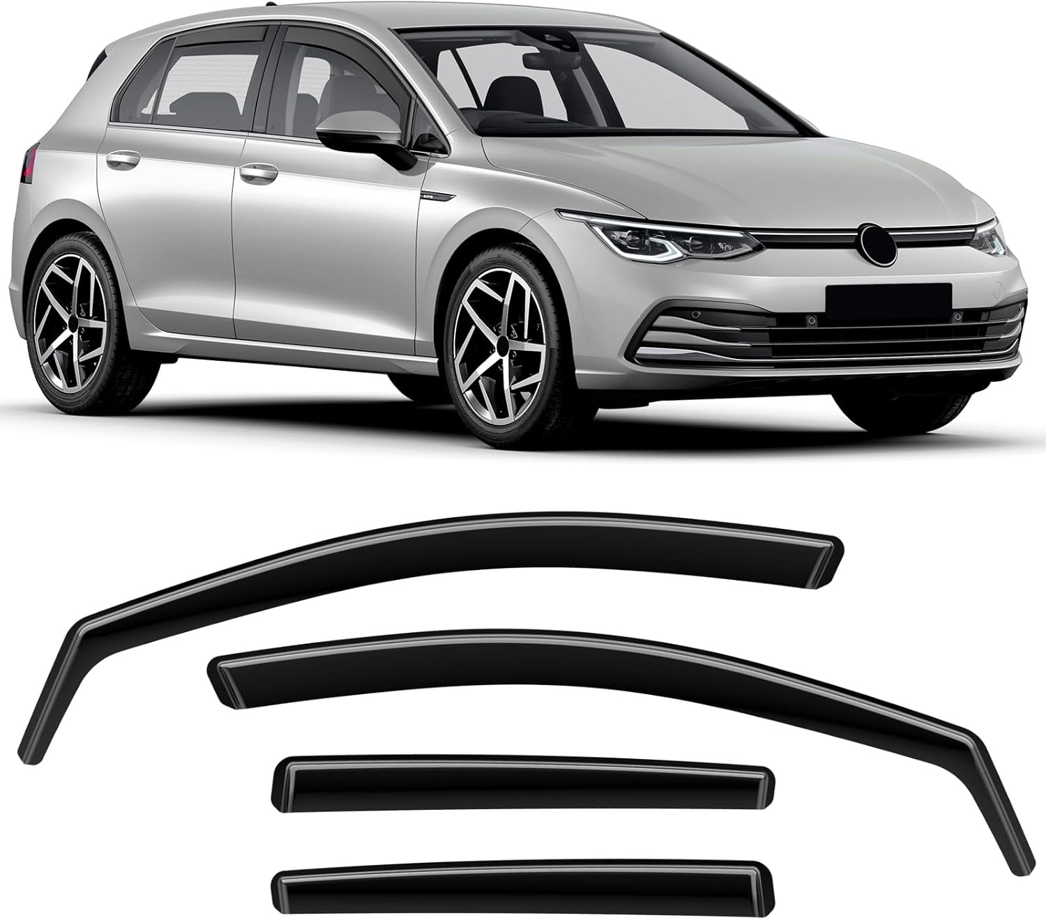 Windschermen VW Golf MK7/MK8 (2014-2024) - Zwart (4 stuks)