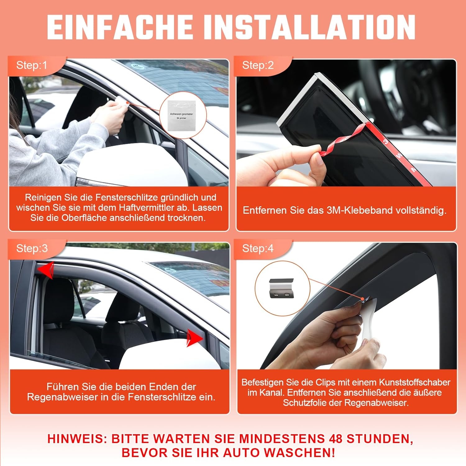 Windschermen VW Golf MK7/MK8 (2014-2024) - Zwart (4 stuks)