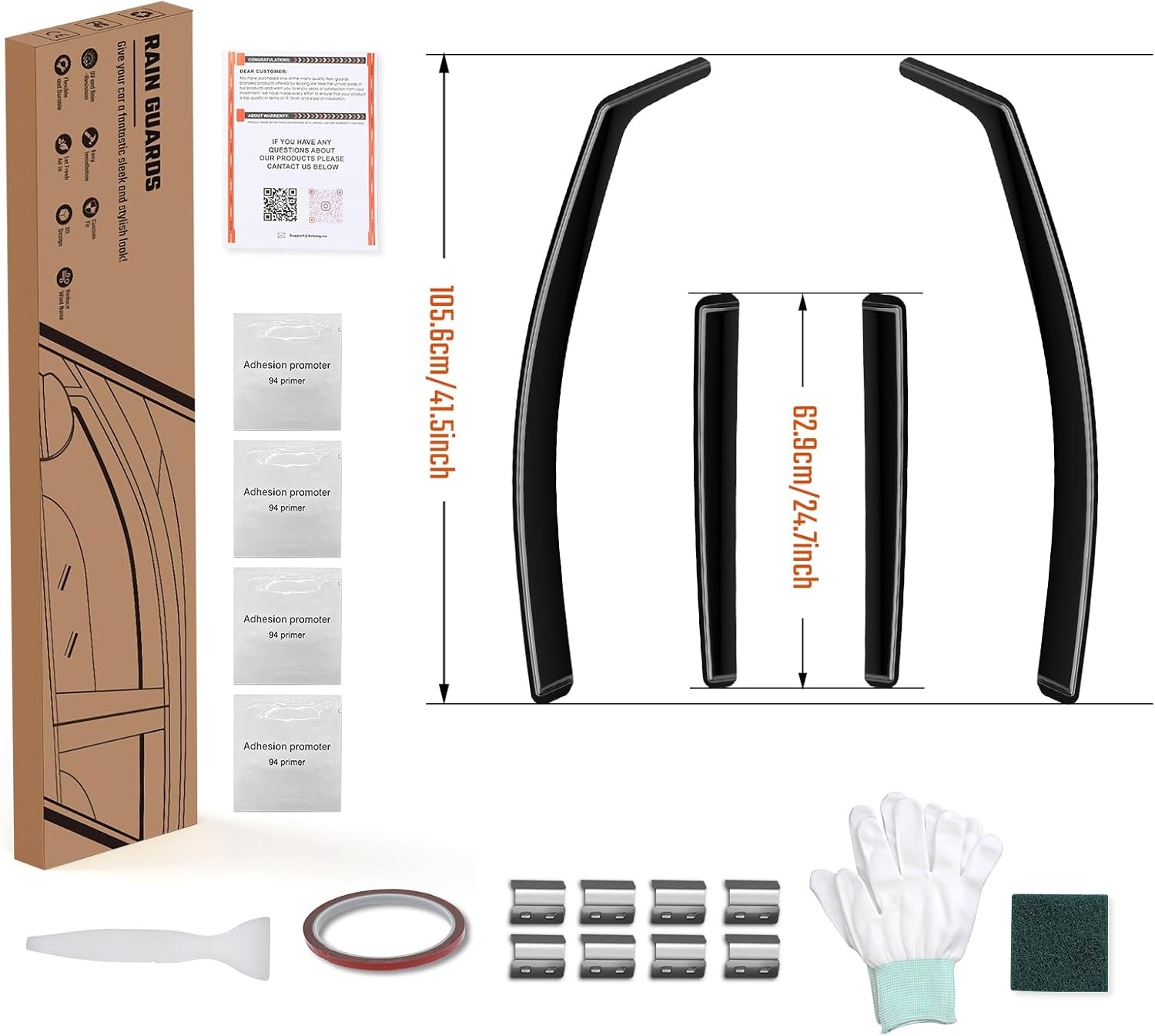 Windschermen VW Golf MK7/MK8 (2014-2024) - Zwart (4 stuks)