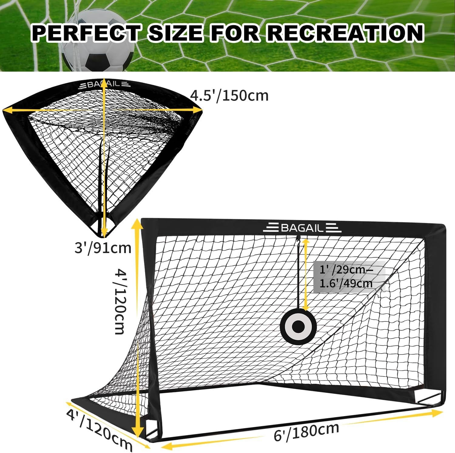 Bagail Voetbaldoel - 25% Korting - Draagbaar & Eenvoudig