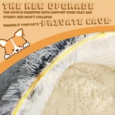 YAGE Hondenbed 80 cm, capuchon met steunen - Pluizig, kalmerend huisdierbed Geschikt voor huisdieren onder de 20 kg met afneembare wasbare hoes, luxe superzachte huisdierengrot bed wasbaar patent nr