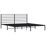 vidaXL Bedframe met hoofdbord metaal zwart 200x200 cm