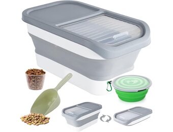 Opvouwbare Hondenvoer Container 5kg (Grijs) - 23% Korting!