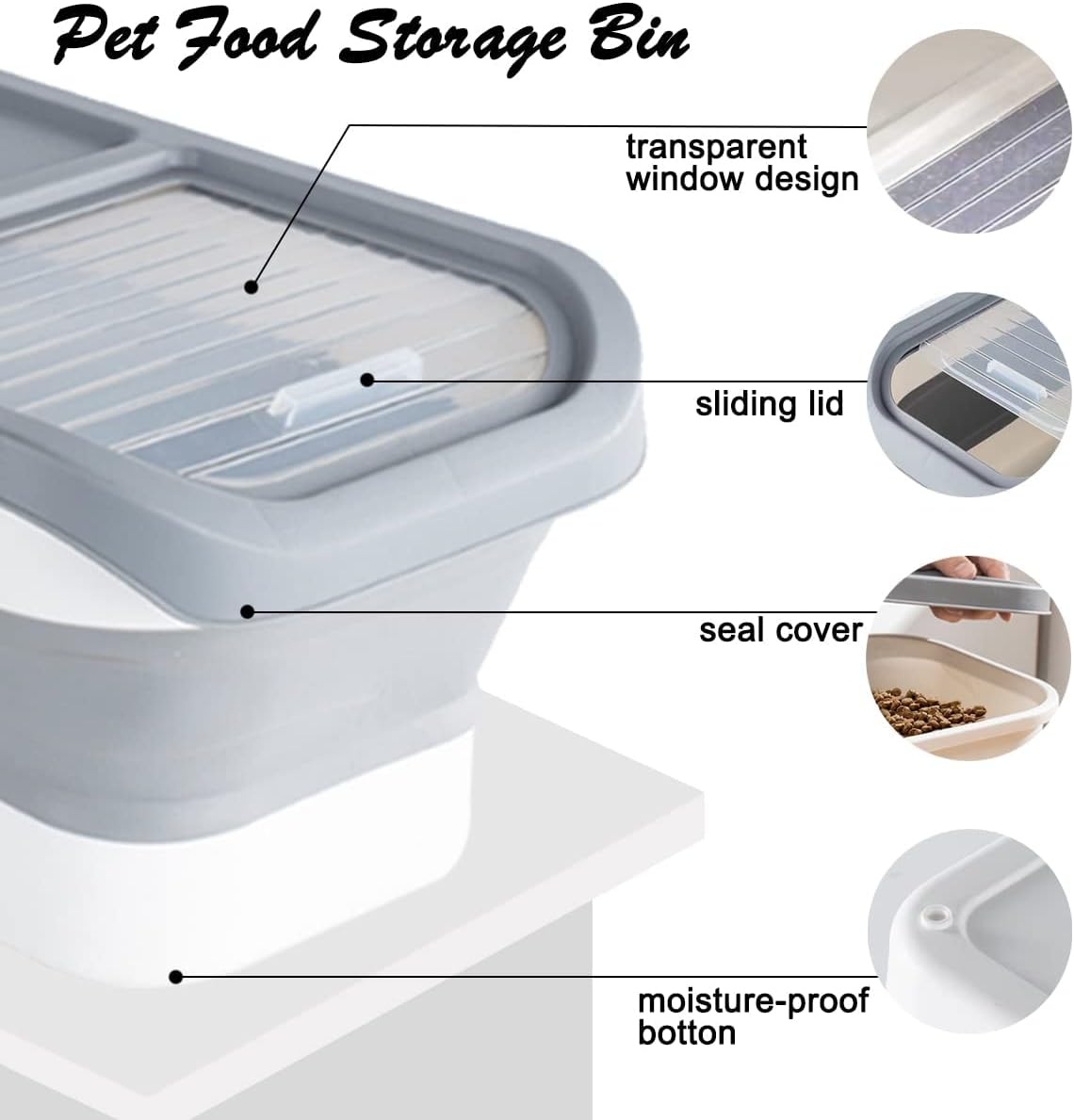 Opvouwbare Hondenvoer Container 5kg (Grijs) - 23% Korting!