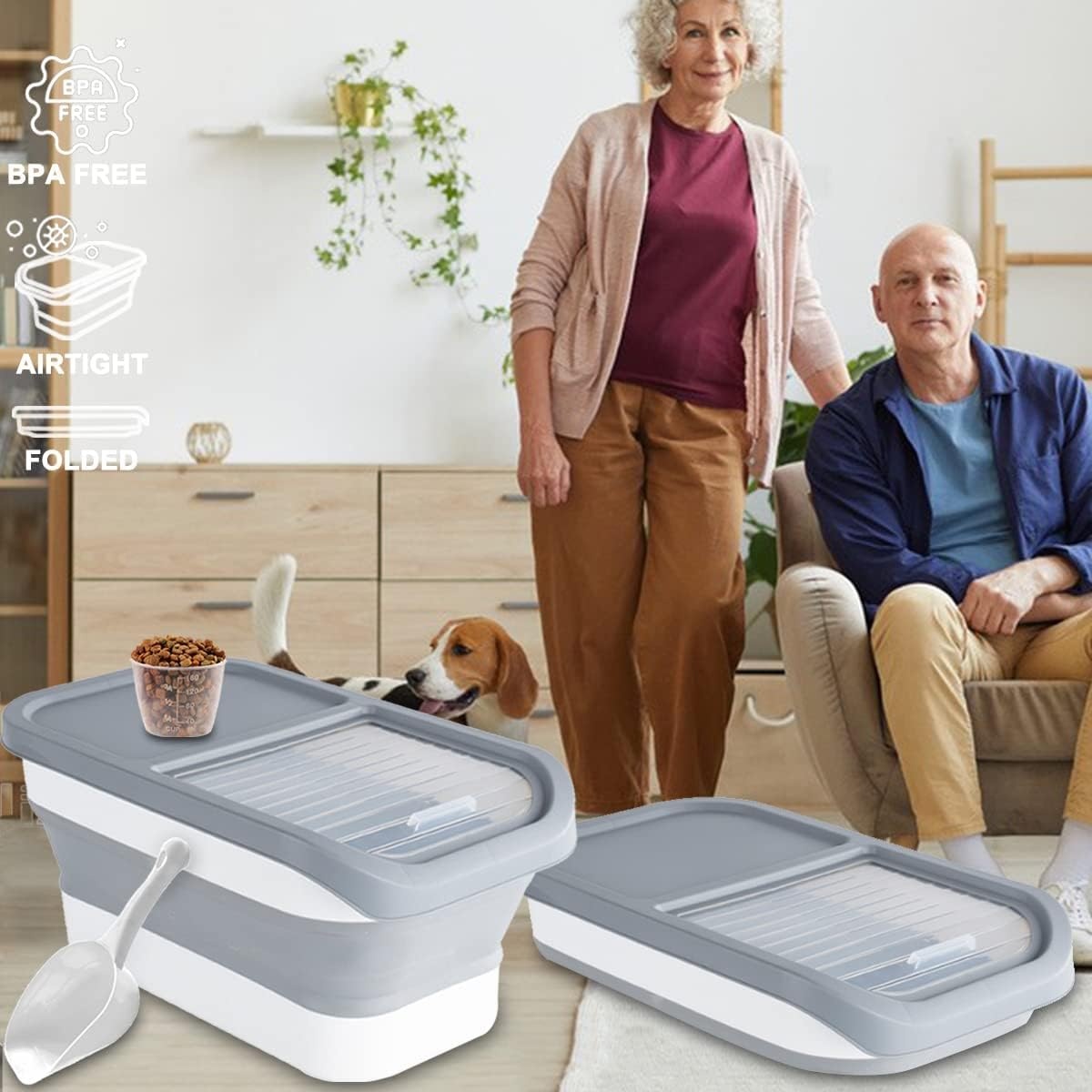 Opvouwbare Hondenvoer Container 5kg (Grijs) - 23% Korting!