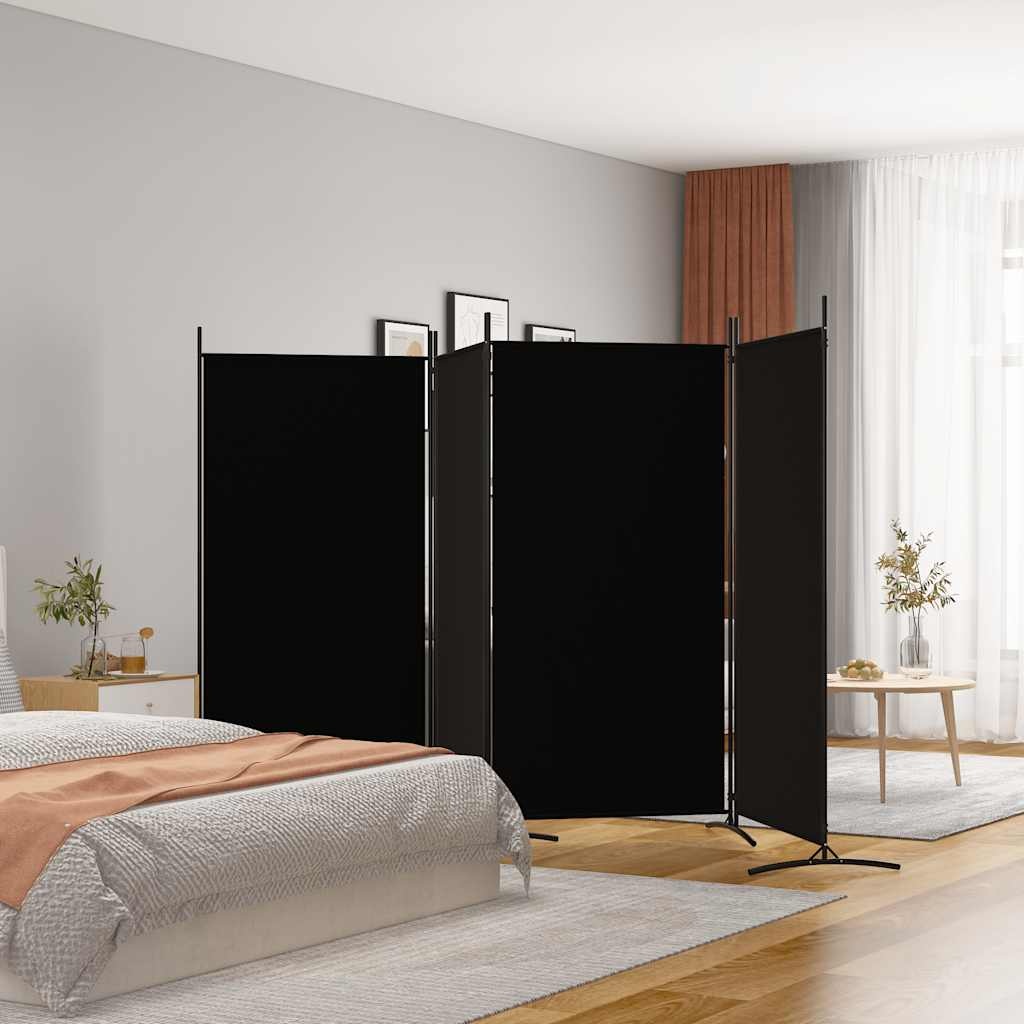 vidaXL Kamerscherm 4 Panelen - Zwart (31% Korting)