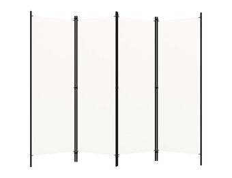 vidaXL Kamerscherm 4 panelen 200x180 cm Wit - 49% Korting!