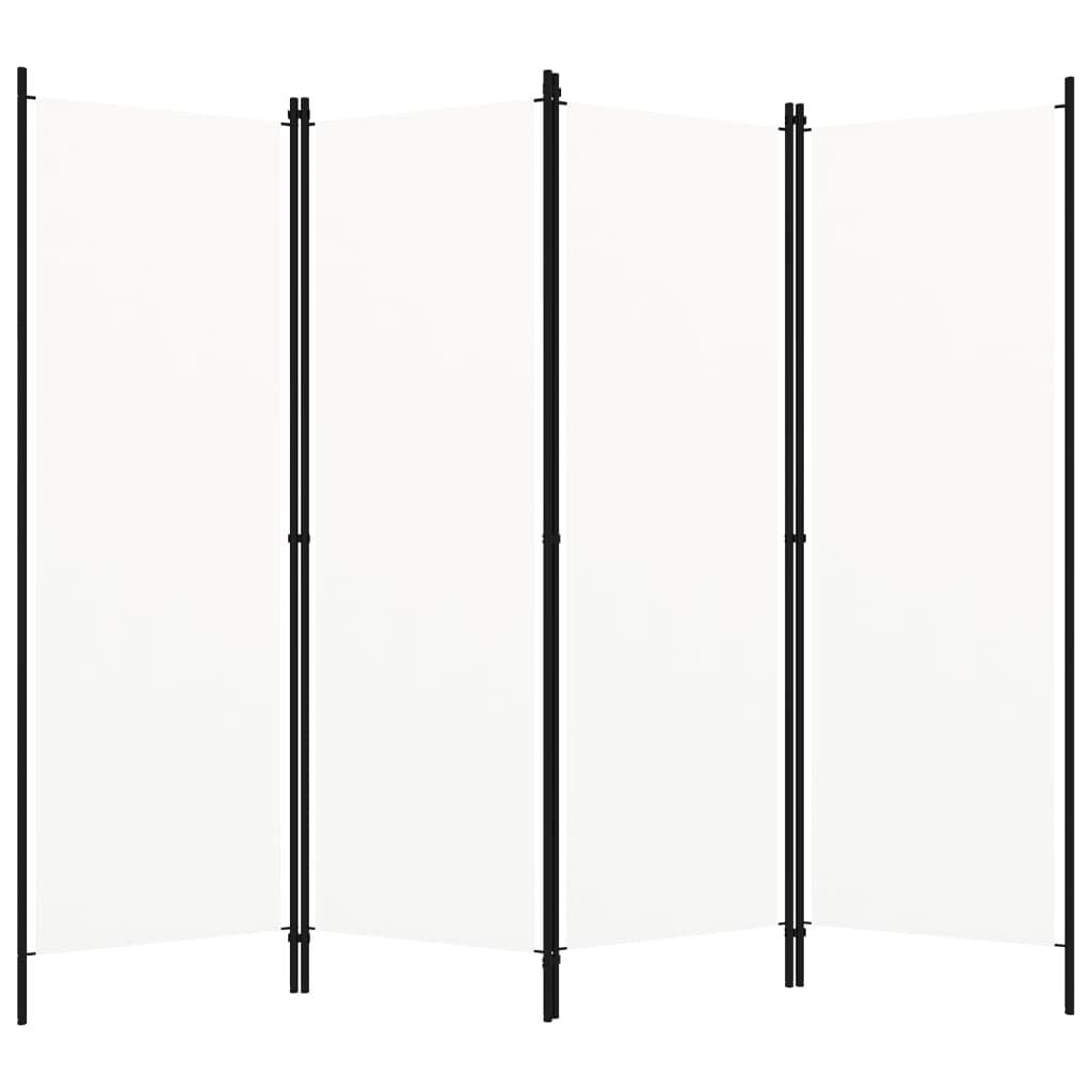 vidaXL Kamerscherm 4 panelen 200x180 cm Wit - 49% Korting!
