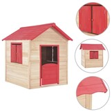 vidaXL Kinderspeelhuis Vurenhout Rood - 35% Korting!
