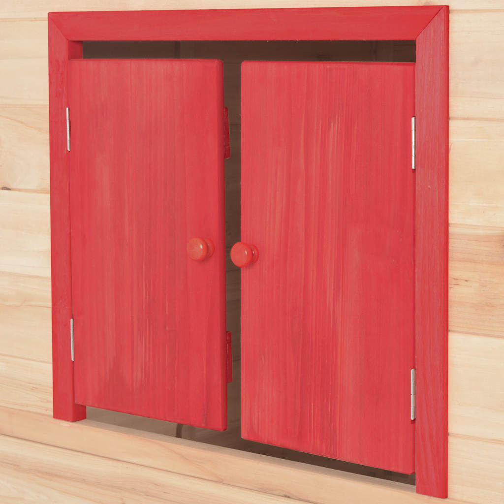 vidaXL Kinderspeelhuis Vurenhout Rood - 35% Korting!