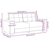 vidaXL Loveseat Bank Wijnrood 140 cm Stof