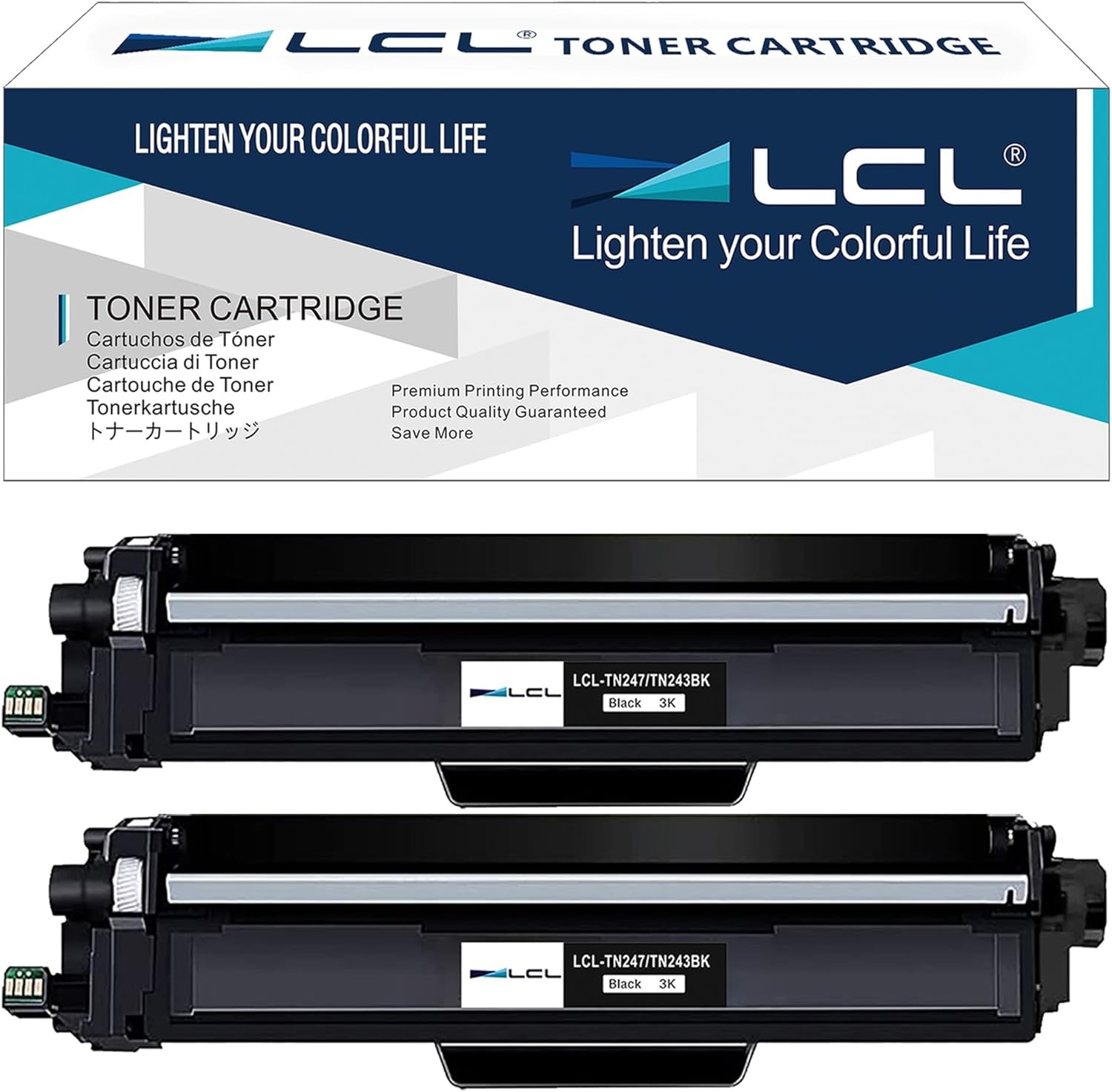 2x Zwarte TN247 Toner - 25% Korting - 3000 Pagina's