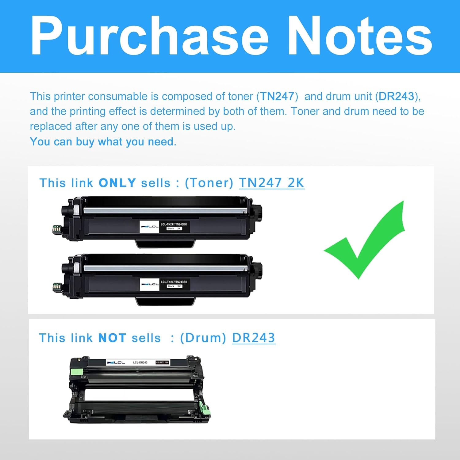 2x Zwarte TN247 Toner - 25% Korting - 3000 Pagina's