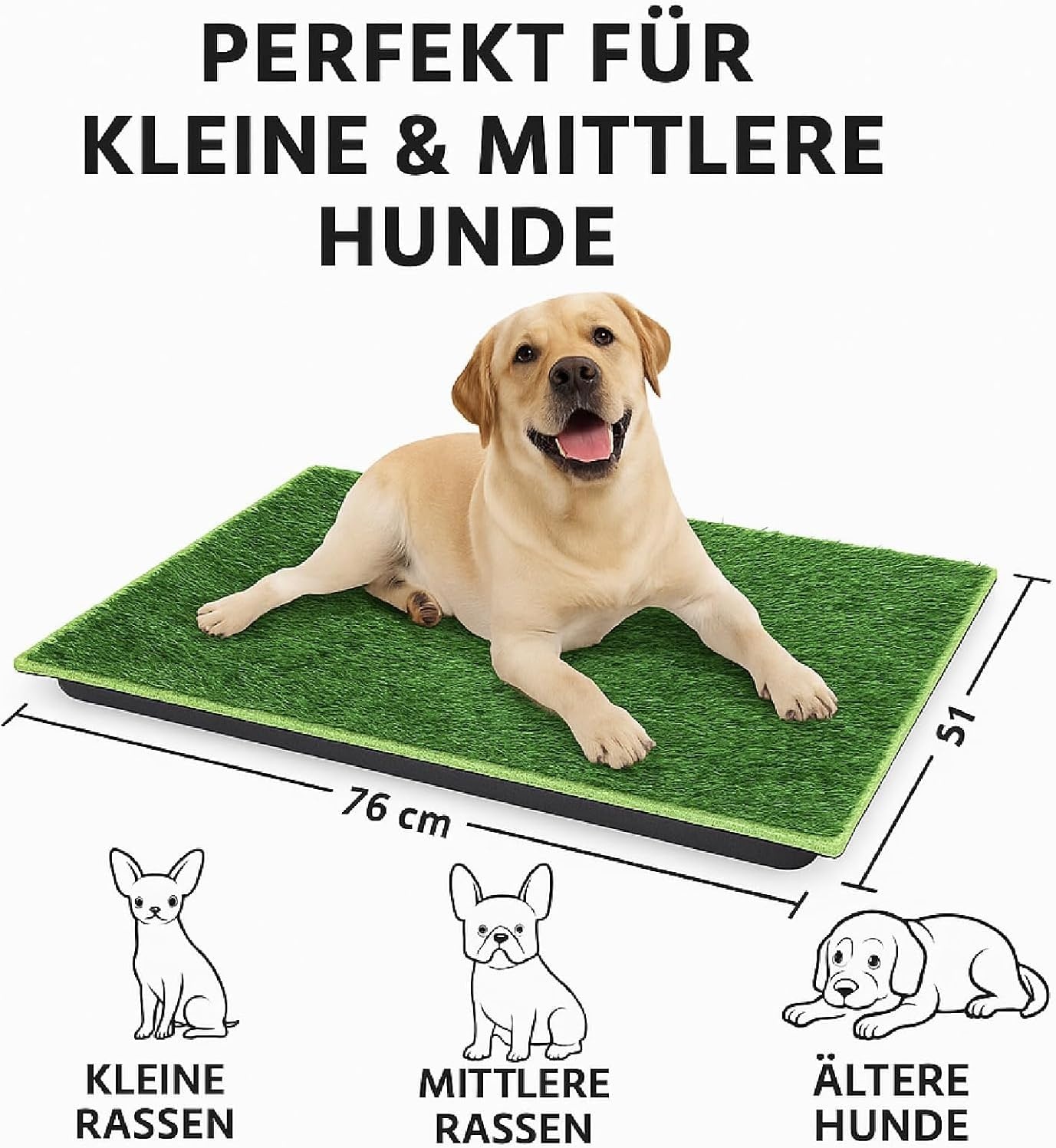 Hondentoilet 76x51cm met Kunstgras - 28% Korting!