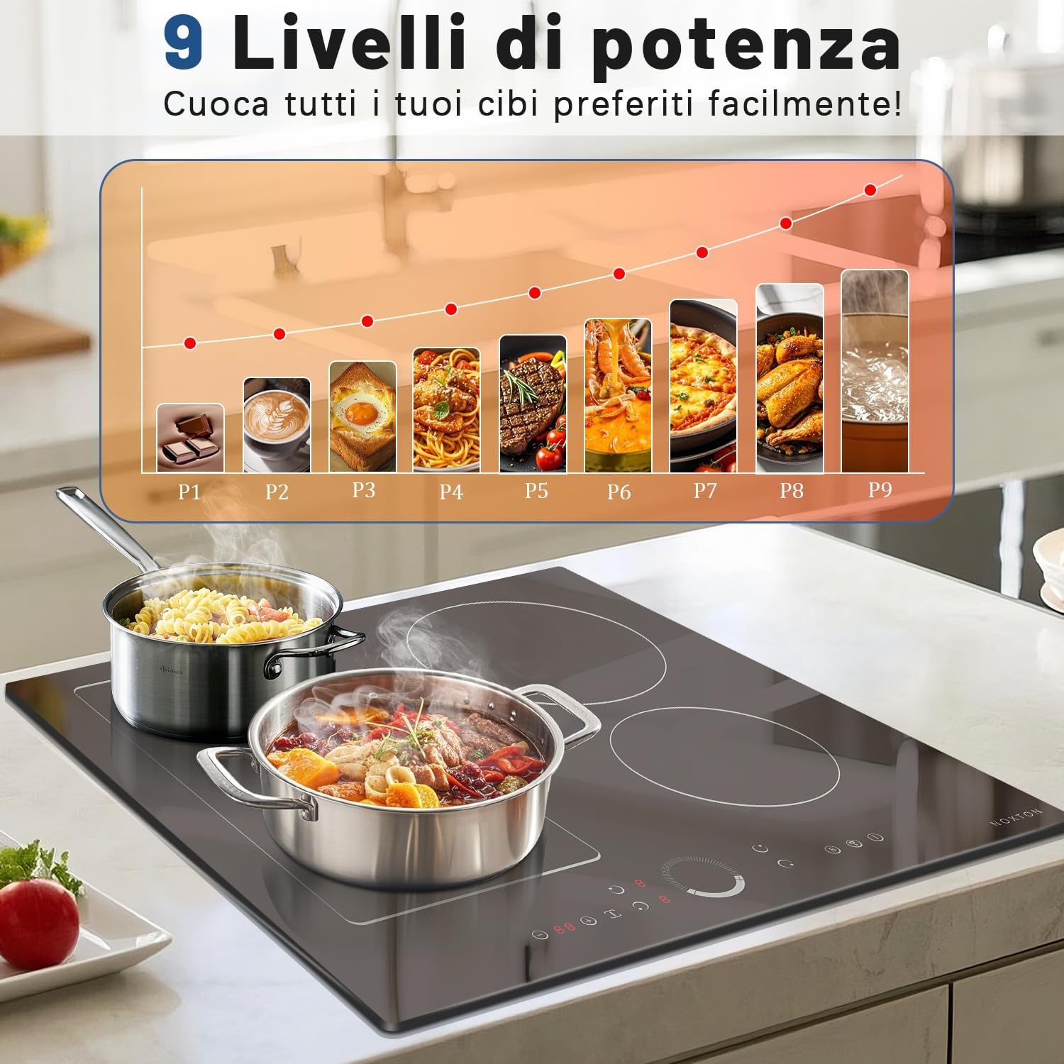 NOXTON Inductie Kookplaat 60cm - Flexzones & Booster - 29% Korting!