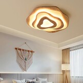 Moderne Houten LED Plafondlamp - 60cm, Dimmbaar met Afstandsbediening - 34% Korting!