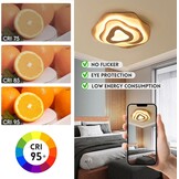 Moderne Houten LED Plafondlamp - 60cm, Dimmbaar met Afstandsbediening - 34% Korting!