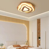 Moderne Houten LED Plafondlamp - 60cm, Dimmbaar met Afstandsbediening - 34% Korting!