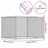 vidaXL Hondenhok 2x2x1,5m Gegalvaniseerd Staal (41% Korting)