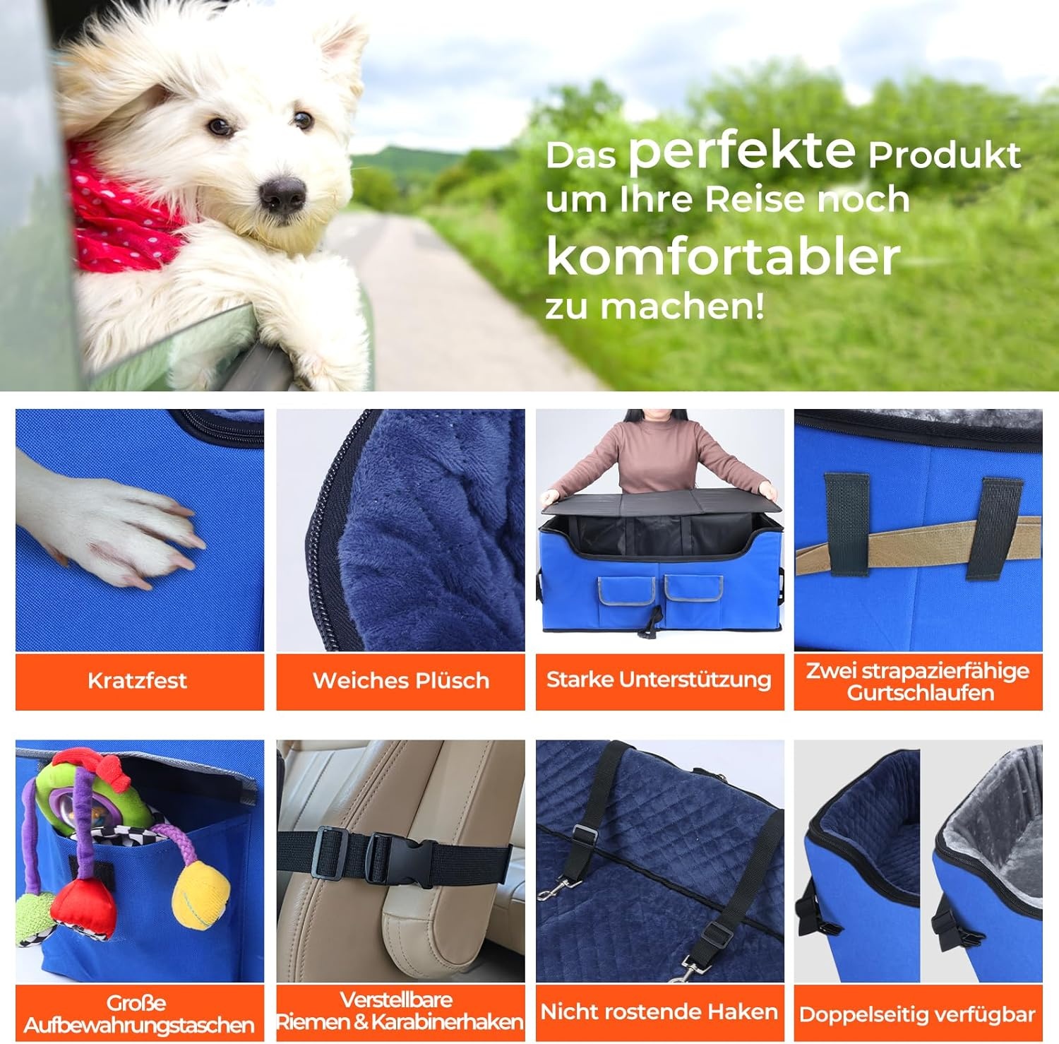 Babenest Hondenautostoel Blauw - 26% Korting