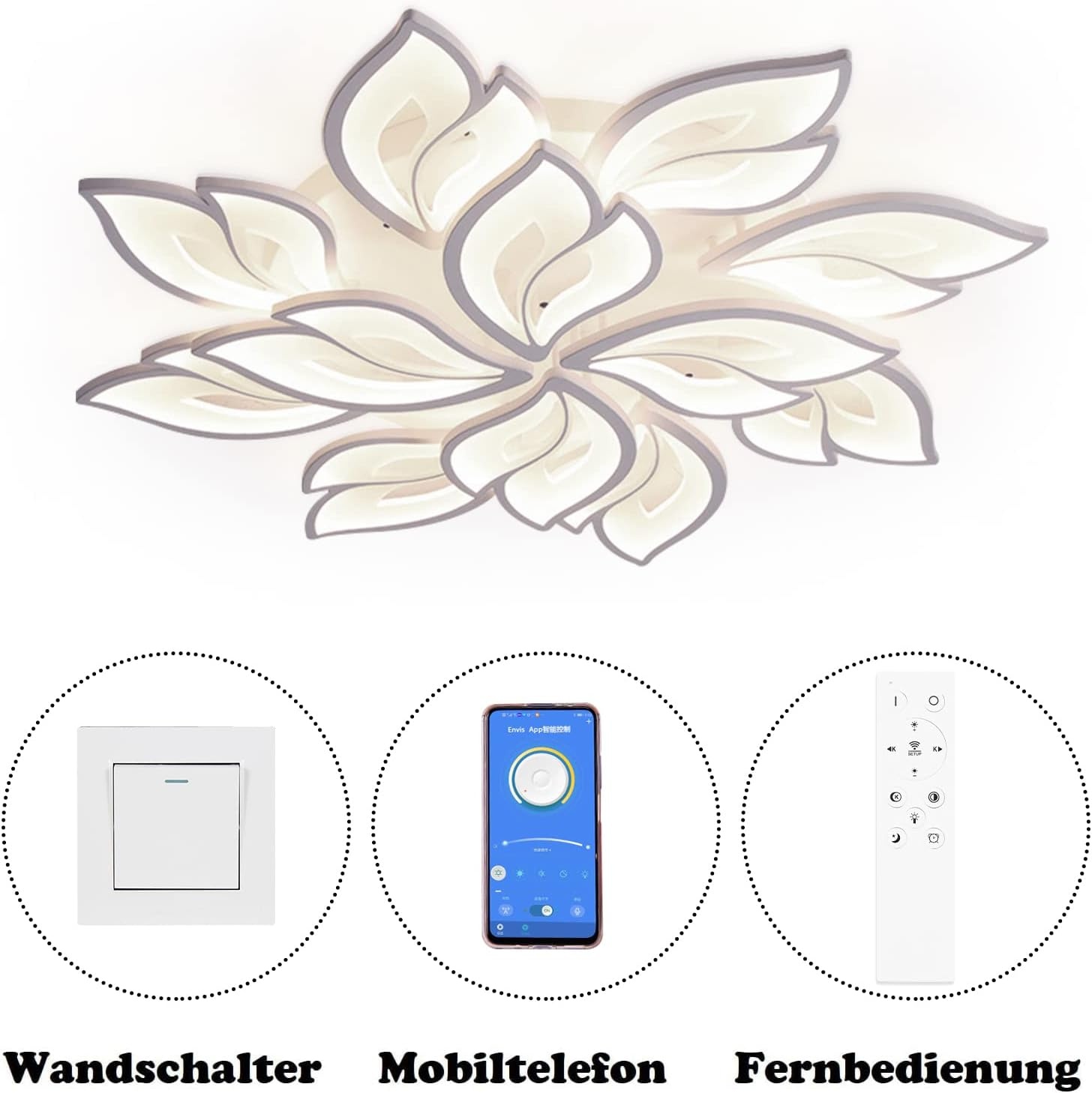 LED Plafondlamp Dimbaar, 90-180W met Afstandsbediening App, Kleurverandering Moderne Woonkamerlamp Plafondlamp, Energiebesparend Eimming Plafondverlichting Slaapkamerlamp