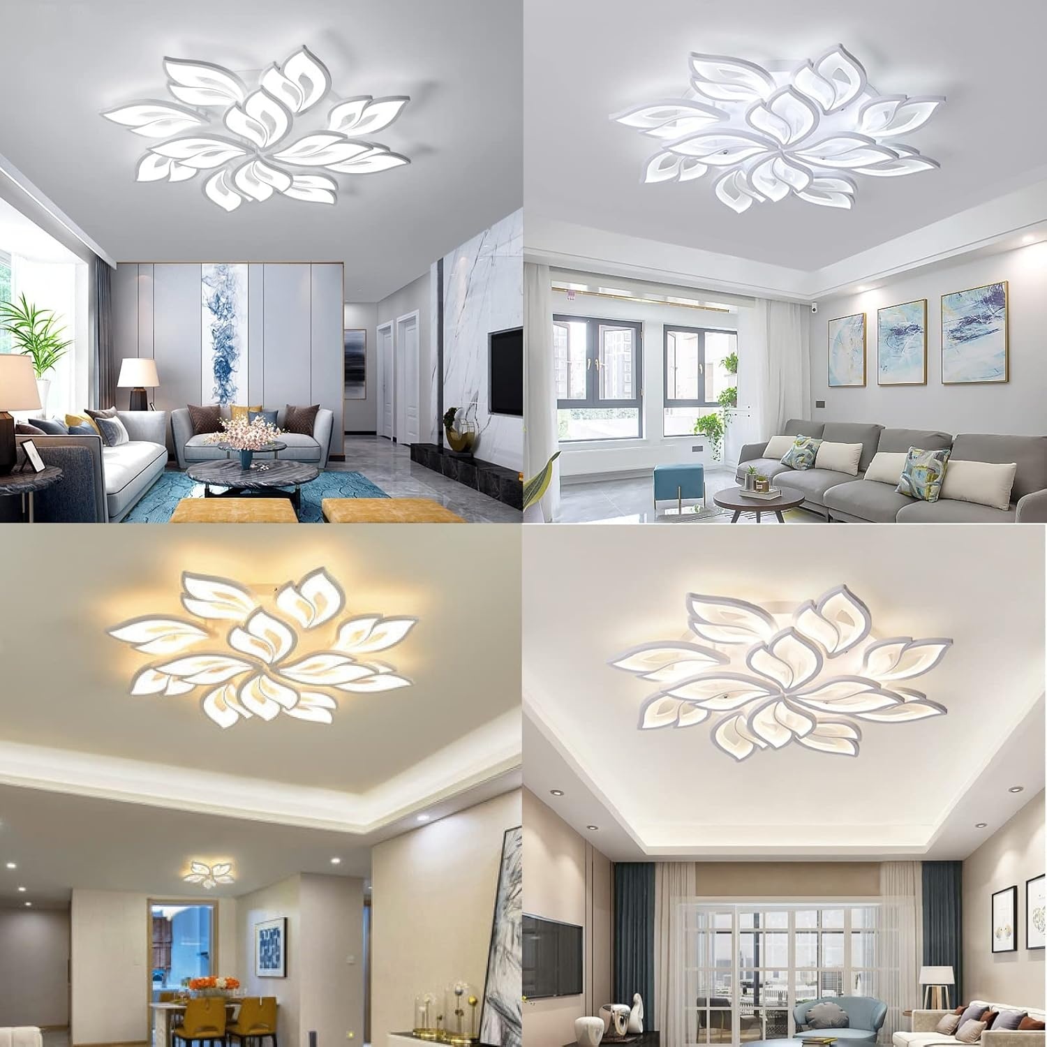 LED Plafondlamp Dimbaar, 90-180W met Afstandsbediening App, Kleurverandering Moderne Woonkamerlamp Plafondlamp, Energiebesparend Eimming Plafondverlichting Slaapkamerlamp