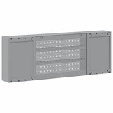 vidaXL Gereedschapskast met plank Zwart en grijs 150 x 20 x 55 cm