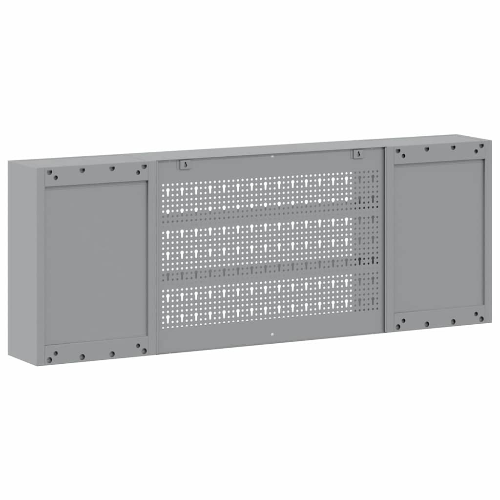 vidaXL Gereedschapskast met plank Zwart en grijs 150 x 20 x 55 cm